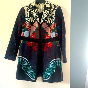 Anthropologie (Elevenses) floral patterned top coat, Size Petite 10